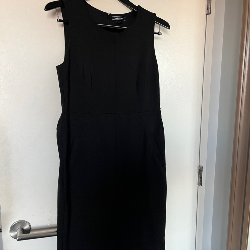 Lands' End Classic Black Midi Dress